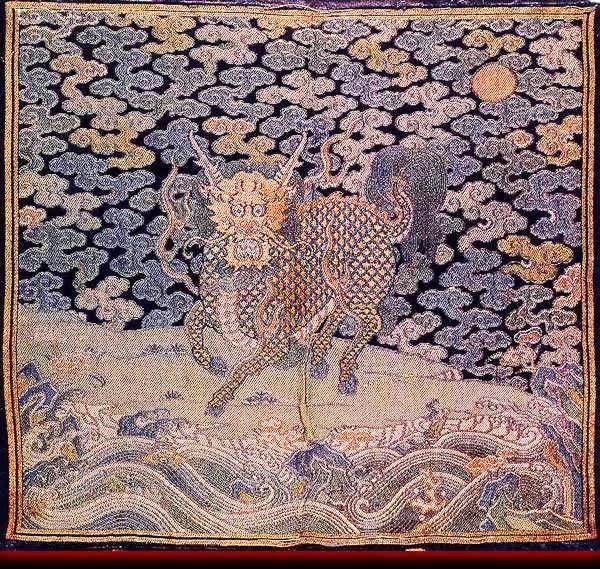 清正一品武职官服补子(麒麟)