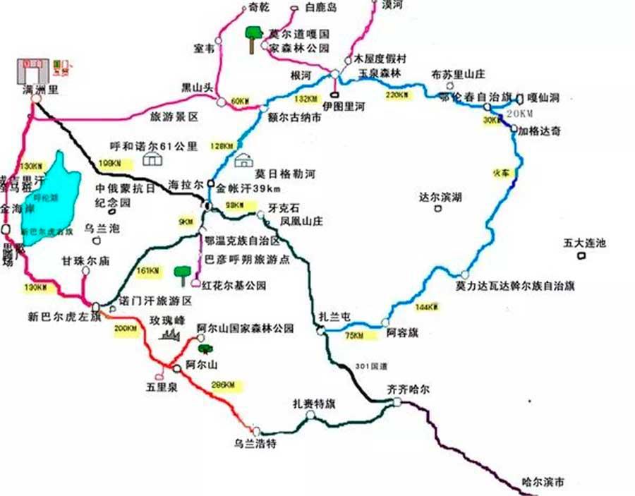 旅行地图,不可错过的美景