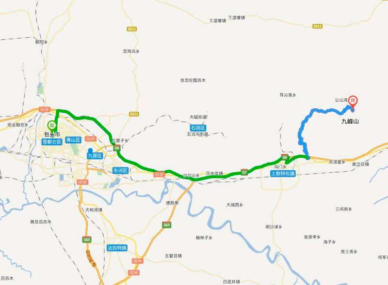 九峰山景区自驾路线图